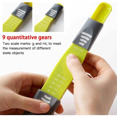 Kitchen Measuring Spoon Adjustable Graduated 9-Speed Quantitative Clear Scale Household Professional Practical Baking Accessory