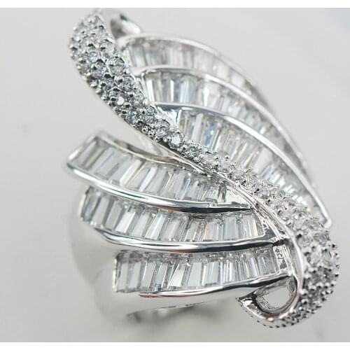 Micropave White Crystal Zircon 925 Sterling Silver Ring Size 7 8 9 A08