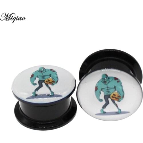 Miqiao 2pcs Popular Hulk Ear Expander Double Horn Ear Expander Stretcher Body Piercing Jewelry