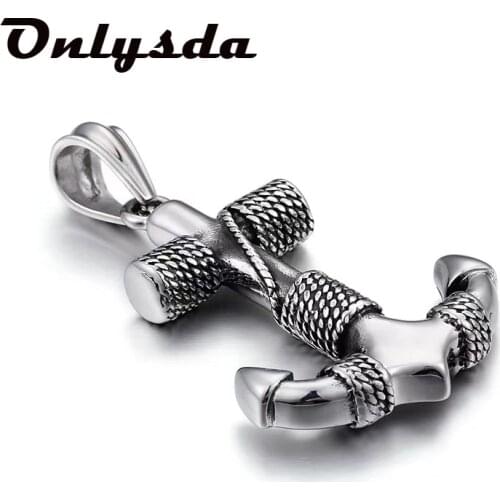 Aliexpress Retro Anchor Pendant Necklace Mens Fashion Biker Rock Punk Jewelry Antique Chain Party Gift OSDZ144
