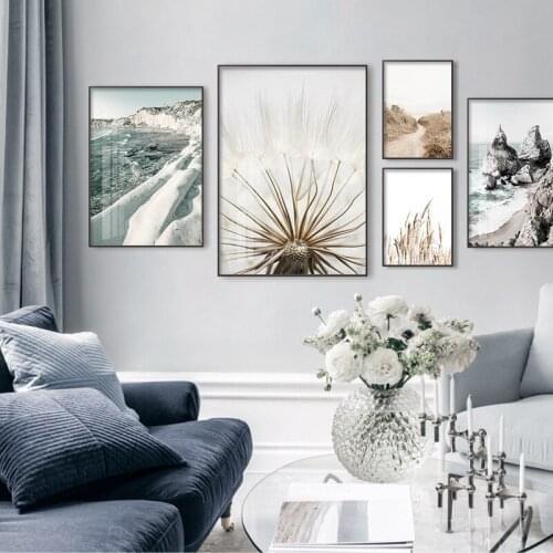 Nordic Poster Nature Landscape Canvas Painting Wall Art Mountain Lake Deer Print Decorative Pictures for Living Room Home Decor