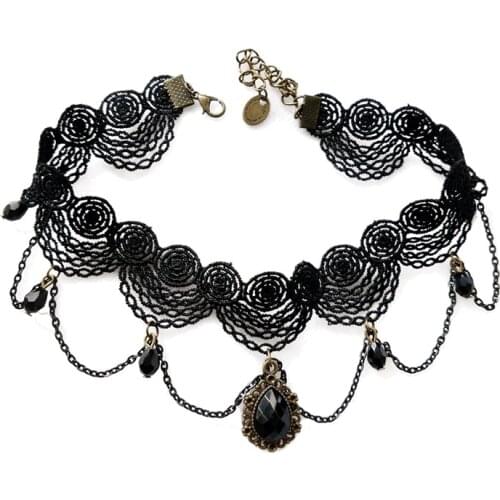 YiYaoFa Handmade Lace Choker Necklace for Women Accessories False Collar Multi Layer Necklace Lady Gothic Party Jewelry GN-152