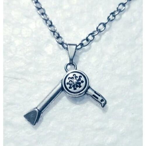 Vintage hair dryer Necklaces Hair stylist Pendant Necklace Punk Gothic For Women Men Jewelry Gift