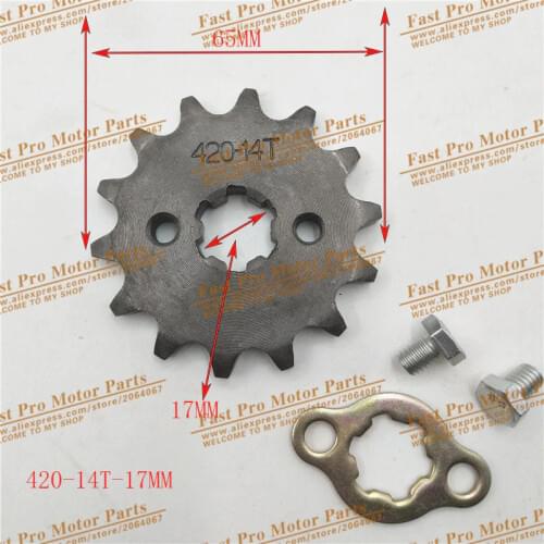 420 14T Tooth 17mm 20MM ID Front Engine Sprocket for Motorcycle part