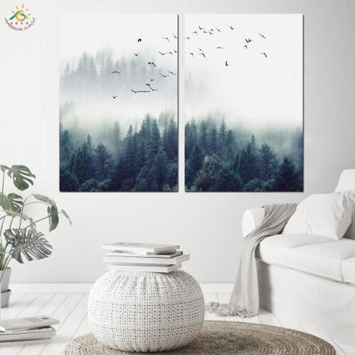 Landscape Forest Nordic Style Posters and Prints Canvas Painting Pop Art Modern Wall Pictures Frame Painting Home Decoration