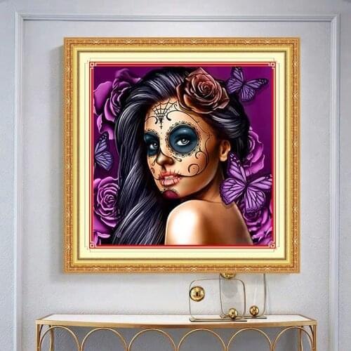 Full Square/Round crystal drill DIY Diamond embroidery skull girls Diamond Painting Cross Stitch Rhinestone Mosaic decoration