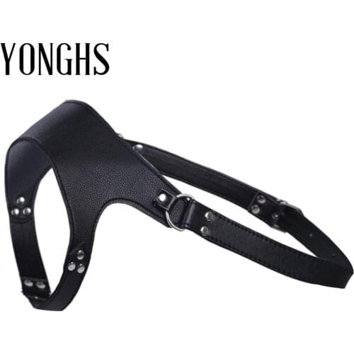 Harness Mens Lingerie Sex Costume Faux Leather Adjustable One-shoulder Body Chest Harness Bondage Costume with Buckles