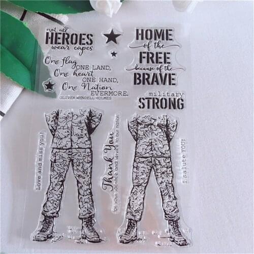 Military life Transparent Clear Stamps DIY Silicone Seals for Scrapbooking Card Making Photo Album Decorative Stamp Sheet
