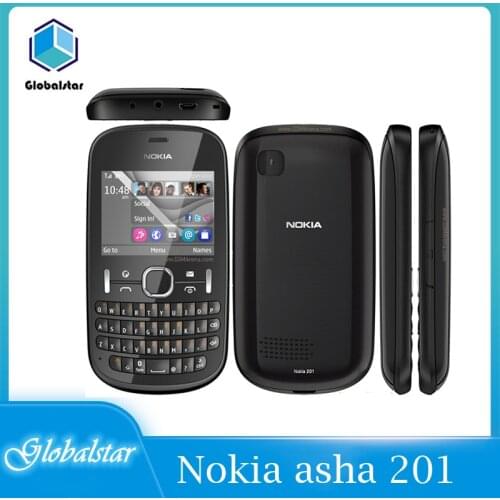 Nokia asha 201 Refurbished mobile phones Original Unlocked 2.4" 2.0MP Bluetooth GSM/WCDMA 2G Cell Phone Free shipping