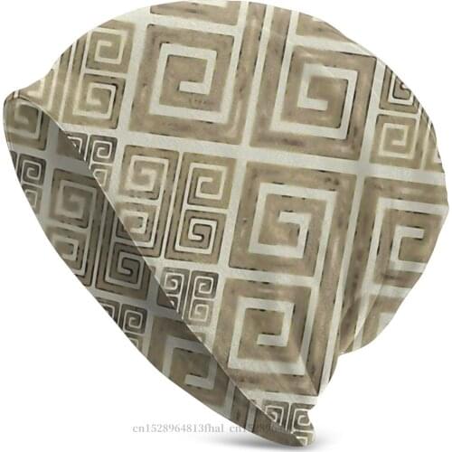 Knitted Hat Meander Key Ornament Winter Warm Beanie Caps For Men Women Greek Mythology Skullies Beanies Ski Caps Bonnet Hats