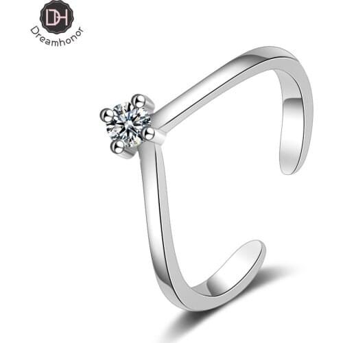 Rings For Women Little Heart Shaped Silver Color Wedding Engagement Ring Jewellry Zircon Romantic Fashion Jewelry