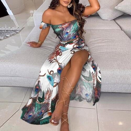 3d Print Sexy Bodycon High Split Ankle Length Dress Women 2021 Sleeveless Long Dress Party Elegant Strapless Dress Платье Летнее