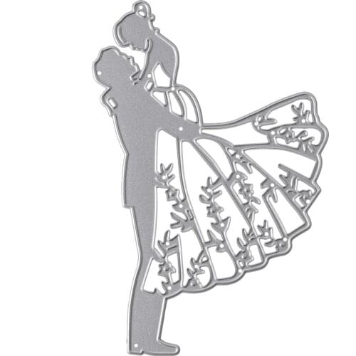 1Pcs Wedding Metal Cutting Dies with Couple Hugging Model Dies Cut Scrapbook Paper Scrapbook Craft Card Making Embossing