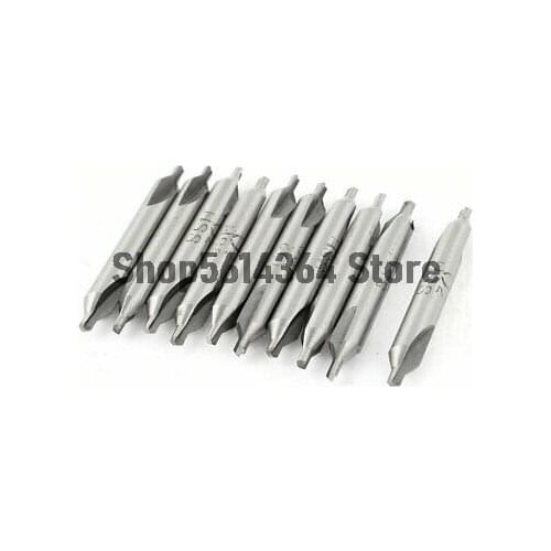 10Pcs 2mm 60 Degree Double End HSS Center Drill Countersink Bit Lathe Mill Tool
