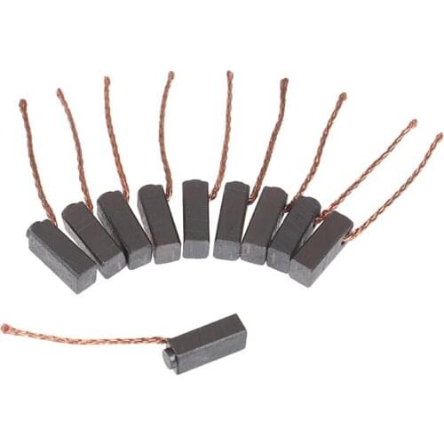 10pcs Conductive Copper Carbon Brushes Wire Leads 5*6*14mm for Generator Generic Electric Motor Durable Mini Carbon Brush