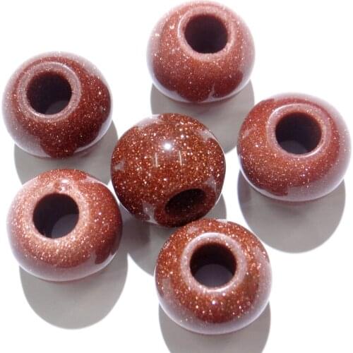 Natural Stone Quartz Crystal round 10*12MM shape big hole Beads pendant for diy Jewelry making necklace earrings Bracelets 24pc