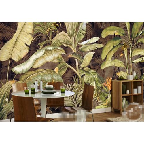 3d abstract wallpapers leaf of Japanese banana retro European Tropical wallpaper photo wall mural living roomwall decor murals