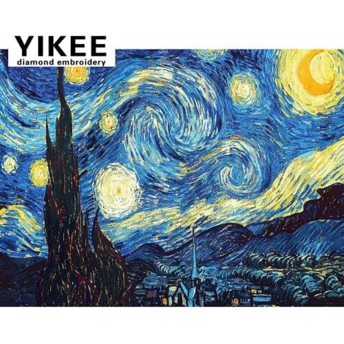 5d diamond painting full drill,starry sky,diamond picture,5d diamond painting full drill van gogh