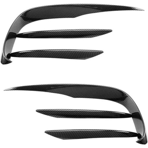 6PCS Carbon Look Front Spoiler Air Vent Outlet Cover For Benz W213 E Class 2021 Car Exterior Start Grille Decor Forming Trim