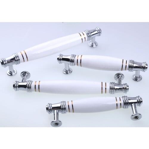 96 128mm nodern fashion silver white ceramic kitchen cabinet cupboard door handle chrome drawer tv cabinet dresser wardrobe pull