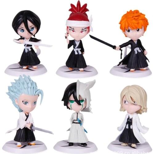 6pcs/set Anime Bleach Action Figures Toy Ichigo Kurosaki Orihime Inoue PVC Figure Collectible Model Toys 7cm