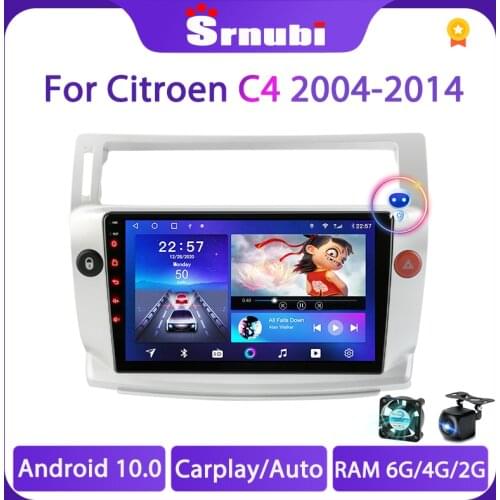 Android 10 Car Radio For Citroen C4 C-Triomphe C-Quatre 2004 - 2009 Multimedia Video Player Navigation GPS 2 Din 4G WIFI RDS DVD