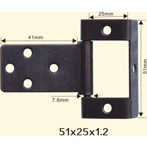 Freeshipping 51*25*1.2mm Iron Metal Hinge Sewing Machine Folding Table Furniture Flip Tray Hinges Big Door Hinges