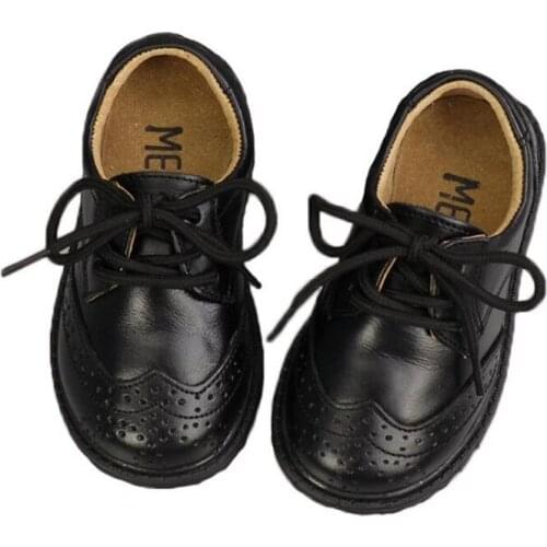 Spring autumn boys girls students black leather shoes Genuine Leather children Dress wedding shoe kids Cowhide single shoes21-37