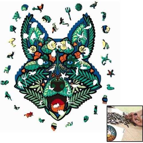 Wooden Jigsaw Puzzle DIY Animal Educational Toy For Adults Kids Room Decoration Stickers