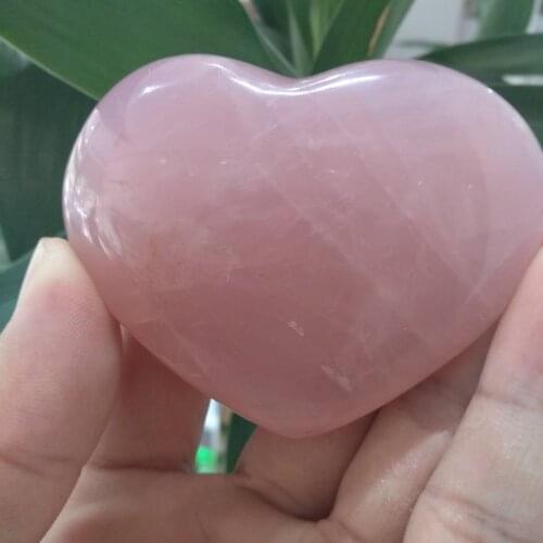 200g True Love Pink Heart Shaped Rose Quartz Crystal Healing Chakra Puff Gemstone
