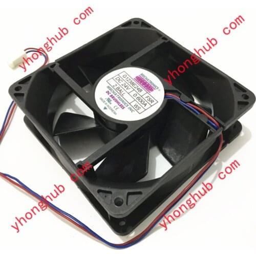 NONOISE G1238E24B DC 24V 0.6A 2-Wire 120x120x38mm Server Cooling Fan