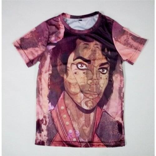 REAL American US SIZE Michael Jackson Custom Made 3D Sublimation Print T-Shirt Plus size 3xl 4XL 5XL 6XL