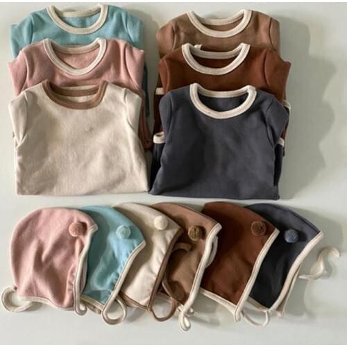 2020 Ins Baby Bodysuit Newborn Baby Girl Clothes Autumn And Spring Cotton Twins Clothing For Girls And Boys 2pcs Pajamas 0-24m