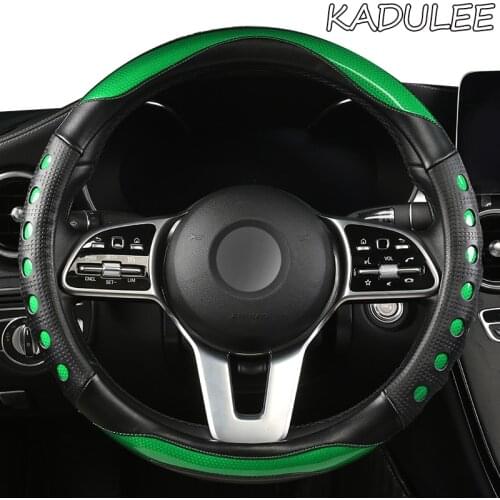 KADULEE Microfiber Leather Car Steering Wheel Cover For Nissans Qashqai Xtrail t32 Juke Note Tiida Almera Rogue Almera