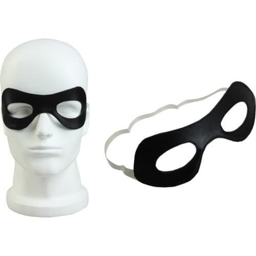 Adult Superhero Cosplay The Incredibles Costume Halloween Party Masquerade Eye Mask Black Faux Leather Accessories