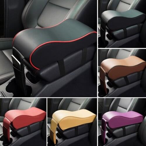 Leather Car Central Armrest Pad Black Auto Center Console Arm Rest Seat Box Mat Cushion Pillow Cover Vehicle Protective Styling