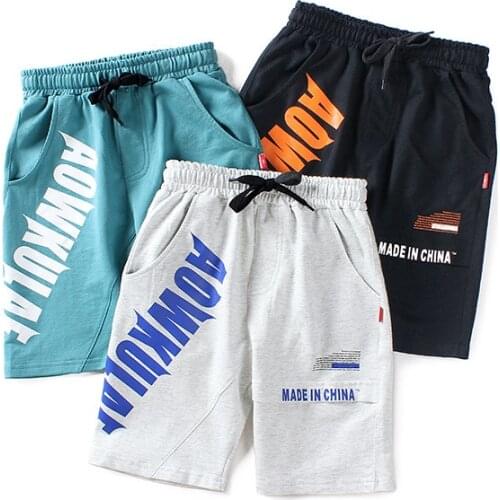 Boys Summer Cotton Knitted Loose Casual Pants Black White Sky Blue 4 5 6 7 8 9 10 11 12 13 14 Years Kids Children Short