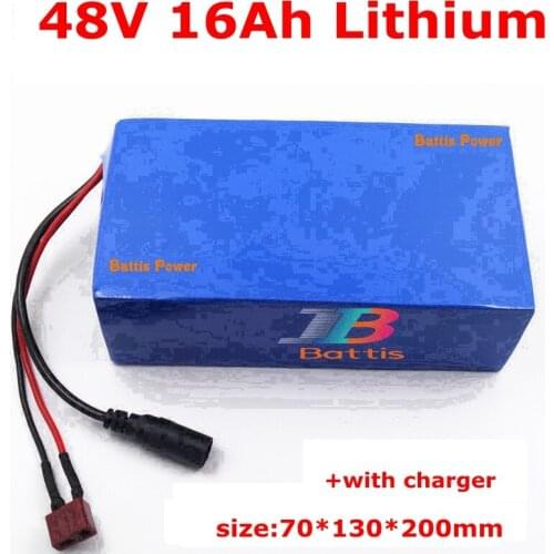 Brand cells 48v 16Ah li-ion battery BMS 48v 750w motor 1000w 500w electric vehicle bike for scooter kit Not 17ah 18ah 3A charger