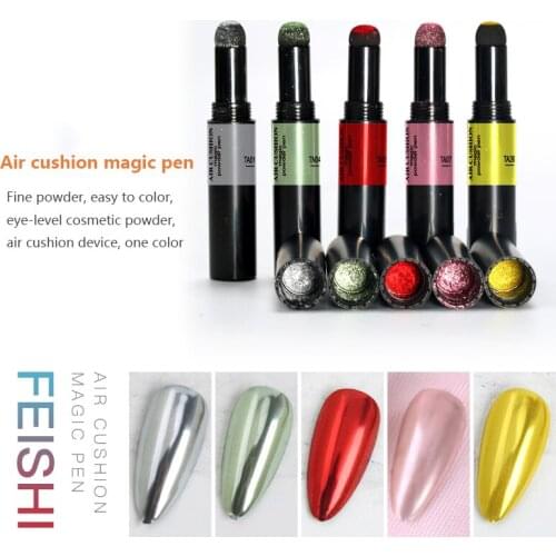 Nail Glitter Magical Mirror Pen For Manicure Sequins For Nails Glitter Air Cushion Need Gel Polish Base Coat Nail Art Decoration