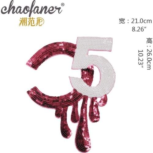 50pcs/Lot Embroidery Patches Letters Clothing Decoration Accessories Weird Stuff Sequins Diy Iron Heat Transfer Applique