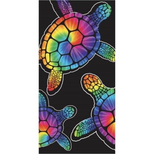 New Funny Tie Dye Turtle Beach towel Cool Turtle Surf Travel Bath towels Microfoam towel Sport Quick-dry Gift