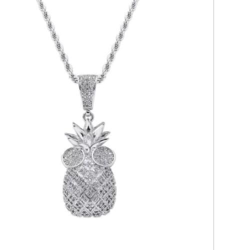 New high-quality rocket-shaped hip-hop pendant AAAA zircon inlaid copper necklace fashionable European and American street fashi