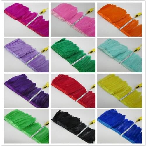 2-10Yards 15-20cm White Goose Feather Trim Top Quality Natural Goose Feather Fringe Ribbon Cloth Craft DIY Decorative 30 Colors