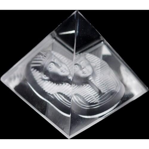 Mini Transparent Three-dimensional Crystal Egyptian Pyramid Lucky Car Interior Supplies Home Furnishing Feng Shui Decoration