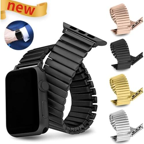 For Apple Watch Strap Stainless Steel Stretch Bracelet for Apple Watch Series 6 Se 5 4 3 2 Band 40mm 44mm Iwatch Band 42mm 38mm