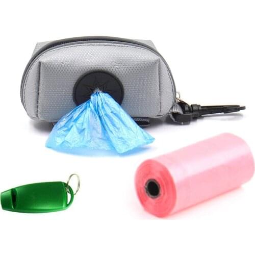 Dog Treat Training Bag For Waste Bag Whistle And Toys Black Gray Color Pet Treat Pouch Including 1 Waste Bag+1 Training Whistle