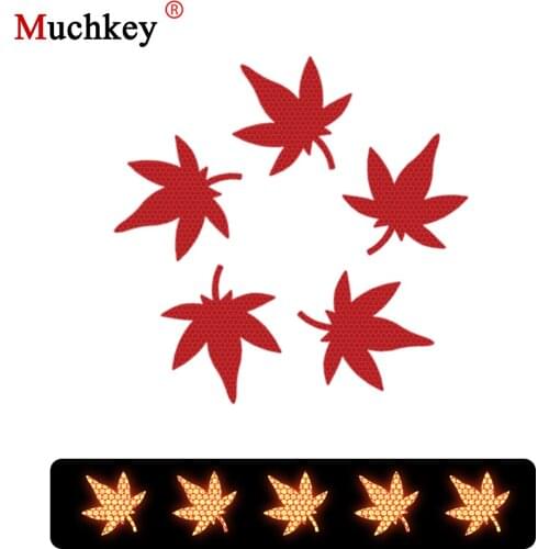 10Pcs Maple leaf shape Reflective Strips Car Self Adhesive Reflector Stickers Motorcycle Bicycle Funny Decoration Decals