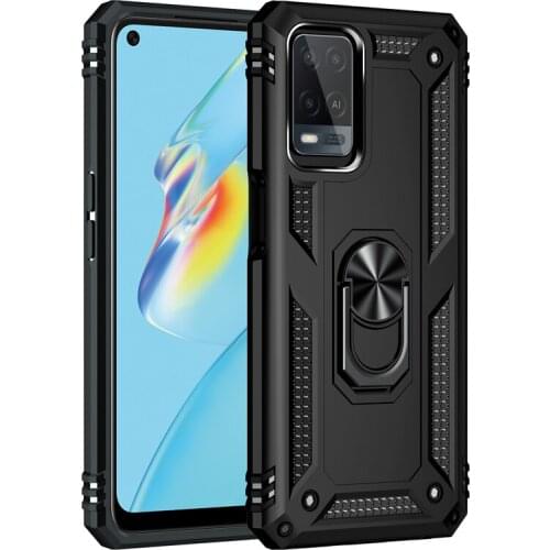 Shockproof with Finger Ring PC+ TPU Hard Case for OPPO Realme C21 A15 A52 A53 A54 4G A72 A74 A94 F19 Pro Reno5 F Funda