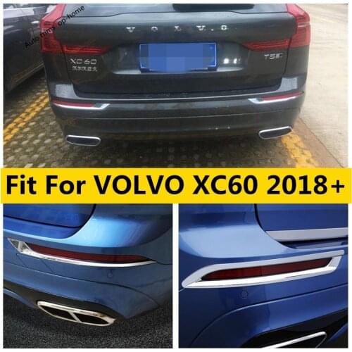 Yimaautotrims Exterior Refit Kit For VOLVO XC60 2018 - 2021 ABS Chrome Rear Fog Lights Lamp Eyelid Eyebrow Eyelid Cover Trim