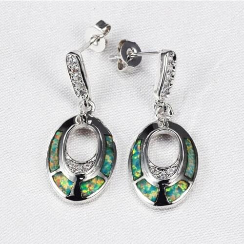 Elegant OL Style Green Blue Opal Sea Blue Stud Earrings for Girl Women Hot Sale Fashion ER337